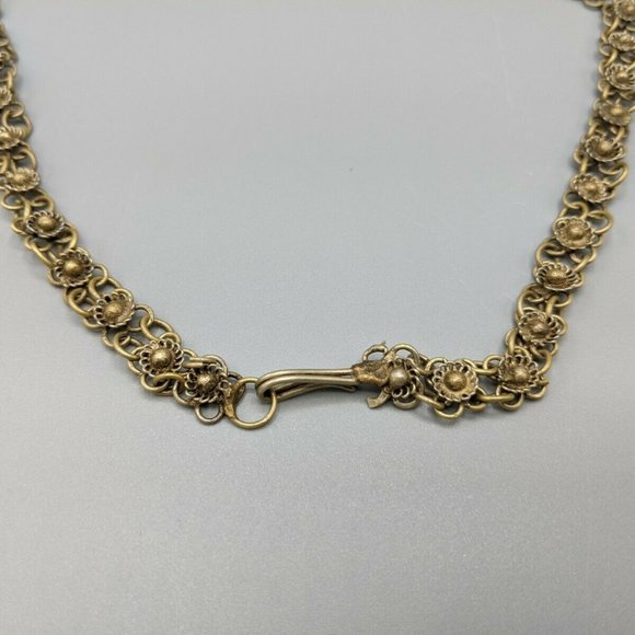 Vintage Cannetille Etruscan Revival Bib Necklace - Picture 9 of 11